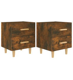 Tables de chevet 2 pcs Chêne fumé 40x35x47,5 cm