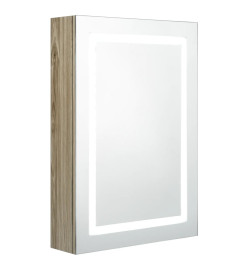 Armoire de salle de bain à miroir LED Chêne 50x13x70 cm