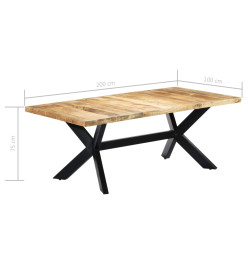 Table de salle à manger 200x100x75 cm Bois de manguier solide