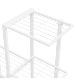 Support pour plantes sur roues 94,5x25x92,5 cm Blanc Métal