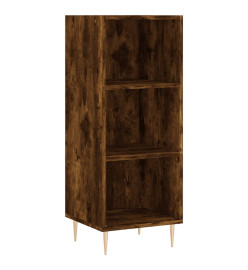 Buffet haut Chêne fumé 34,5x34x180 cm Bois d'ingénierie