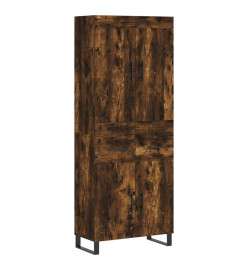 Buffet haut Chêne fumé 69,5x34x180 cm Bois d'ingénierie