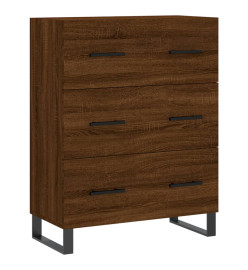 Buffet haut Chêne marron 69,5x34x180 cm Bois d'ingénierie