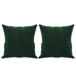 Coussins décoratifs 2 pcs Vert foncé 40x40 cm Velours