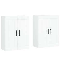 Armoires murales 2 pcs blanc bois d'ingénierie