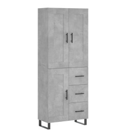 Buffet haut Gris béton 69,5x34x180 cm Bois d'ingénierie