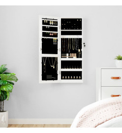 Armoire à bijoux avec miroir et éclairage LED mural blanc