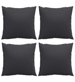 Coussins décoratifs 4 pcs noir 50x50 cm tissu