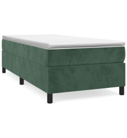 Sommier à ressorts de lit Vert foncé 90x200 cm Velours