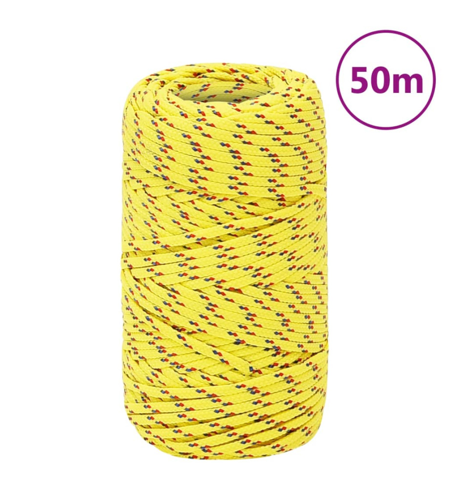 Corde de bateau Jaune 2 mm 50 m Polypropylène