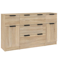 Ensemble de buffets 3 pcs Chêne sonoma Bois d'ingénierie