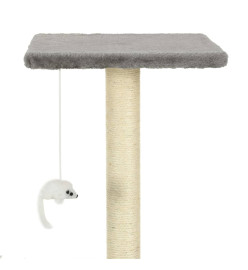 Arbre à chat avec griffoirs en sisal 95 cm Gris