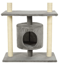 Arbre à chat avec griffoirs en sisal 95 cm Gris