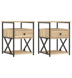 Tables de chevet 2 pcs chêne sonoma 40x42x55 cm bois ingénierie