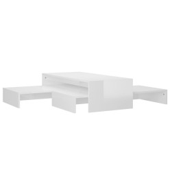 Ensemble tables basses gigognes Blanc brillant 100x100x26,5 cm