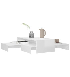 Ensemble tables basses gigognes Blanc brillant 100x100x26,5 cm