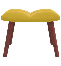 Chaise de relaxation avec repose-pied Jaune moutarde Velours