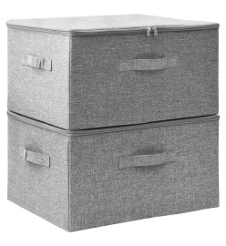 Boîtes de rangement 2 pcs Tissu 43x34x23 cm Gris