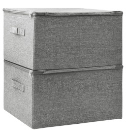 Boîtes de rangement 2 pcs Tissu 43x34x23 cm Gris