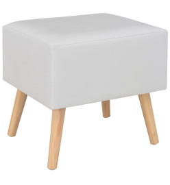 Table de chevet Blanc 40x35x40 cm Similicuir