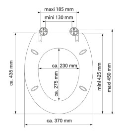 SCHÜTTE Siège de toilette avec fermeture en douceur DIAMOND MDF