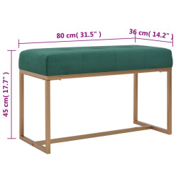 Banc 80 cm Vert Velours