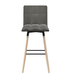 Tabourets de bar lot de 2 gris clair tissu