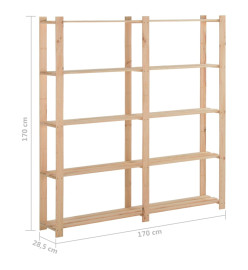 Étagère de stockage 5 niveaux 170x28,5x170cm Bois de pin massif