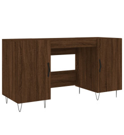 Bureau chêne marron 140x50x75 cm bois d'ingénierie