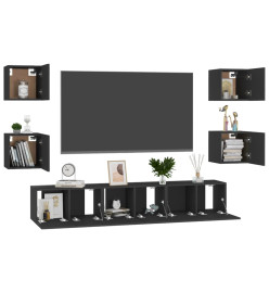 Ensemble de meubles TV 7 pcs Noir Aggloméré