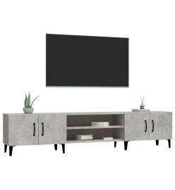 Meuble TV gris béton 180x31,5x40 cm bois d'ingénierie