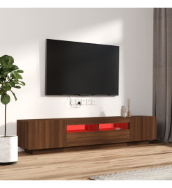 Ensemble de meubles TV avec lumières LED 2 pcs Chêne marron