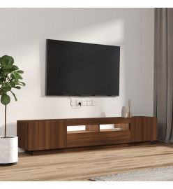 Ensemble de meubles TV avec lumières LED 2 pcs Chêne marron