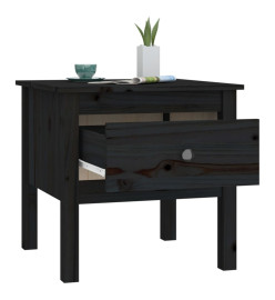 Table d'appoint Noir 50x50x49 cm Bois massif de pin