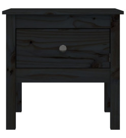 Table d'appoint Noir 50x50x49 cm Bois massif de pin