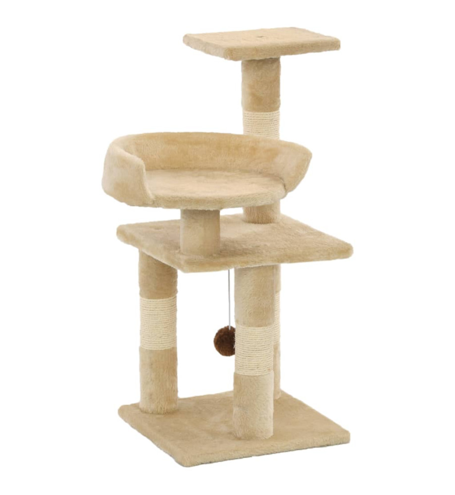 Arbre à chat avec griffoirs en sisal 65 cm Beige