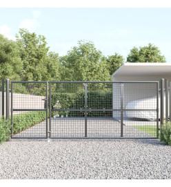 Portal de jardin maille anthracite 350x175 cm acier galvanisé