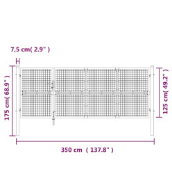 Portal de jardin maille anthracite 350x175 cm acier galvanisé