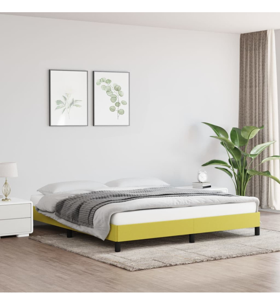 Cadre de lit Vert 160x200 cm Tissu Cadre de lit Vert 160x200 cm Tissu