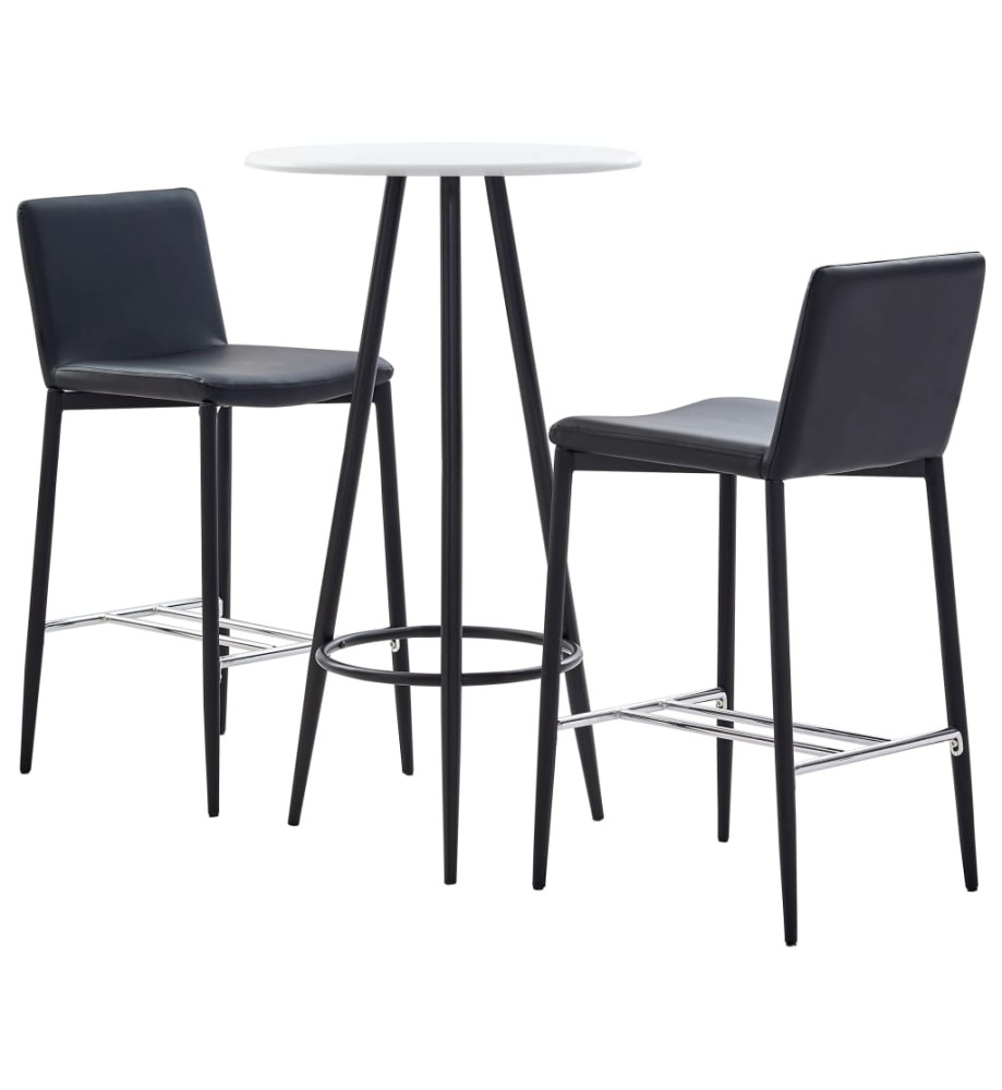 Ensemble de bar 3 pcs Similicuir Noir