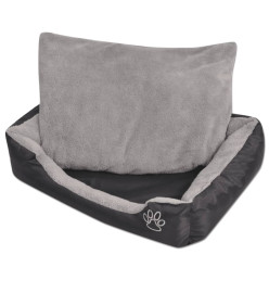 Lit pour chiens avec coussin rembourré Taille M Noir