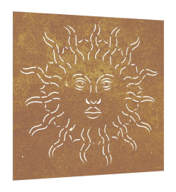 Décoration murale jardin 55x55 cm acier corten design du soleil