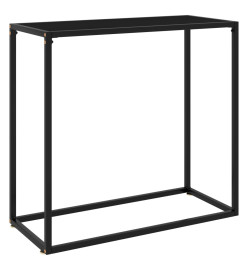 Table console Noir 80x35x75 cm Verre trempé