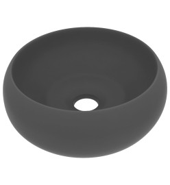 Lavabo rond de luxe Gris foncé mat 40x15 cm Céramique