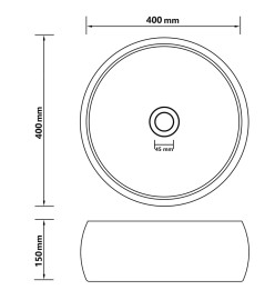 Lavabo rond de luxe Gris foncé mat 40x15 cm Céramique