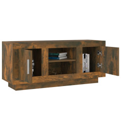 Meuble TV chêne fumé 102x35x45 cm bois d'ingénierie