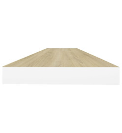 Étagères flottantes 2 pcs Chêne et blanc 90x23,5x3,8 cm MDF