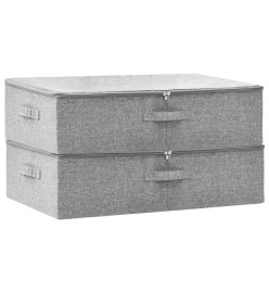 Boîtes de rangement 2 pcs Tissu 70x40x18 cm Gris