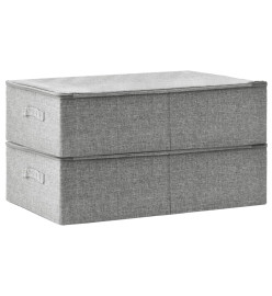 Boîtes de rangement 2 pcs Tissu 70x40x18 cm Gris