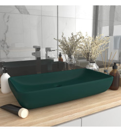 Lavabo de luxe rectangulaire Vert foncé mat 71x38 cm Céramique